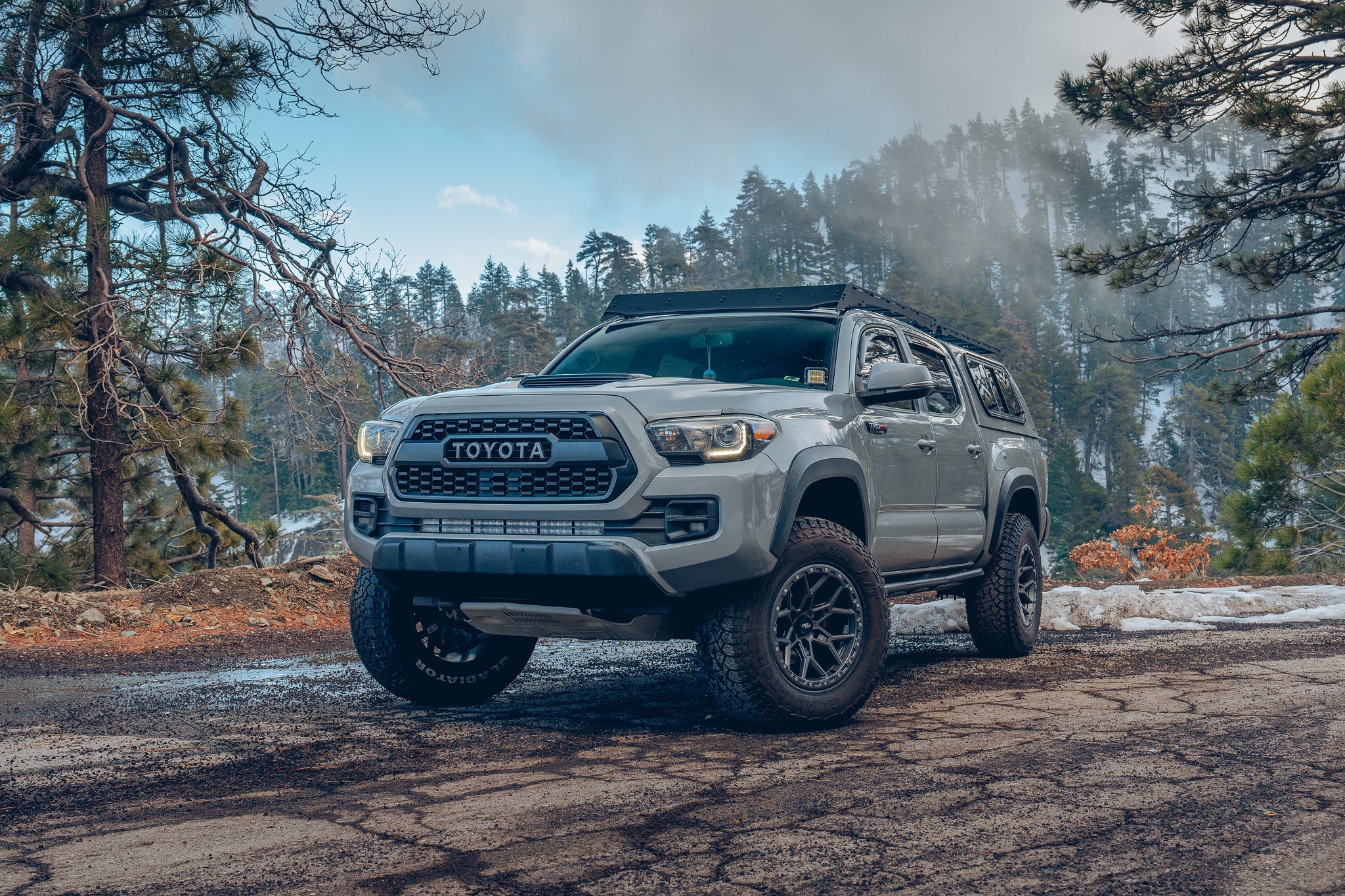 RT107 Matte Gunmetal 17x9 rim on Toyota Tacoma TRD Pro - Rocktrix Offroad Wheel.