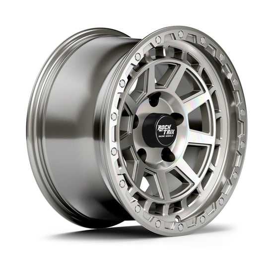 Rocktrix Offroad Wheels - RT114 - 9 Flat Spokes - Machined Silver Rims for Tacoma 4Runner F150 Bronco Wrangler Gladiator