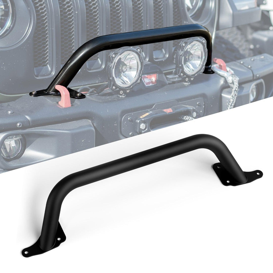 Rocktrix front brush 7.6" height - Compatible with 2018+ Jeep Wrangler JL, 2019+ Gladiator JT - Steel Bar Grille Guard for Steel Rubicon Bumper #size_7-inch-height