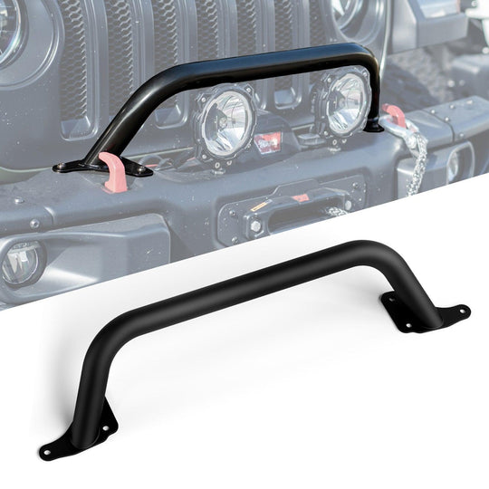 Rocktrix front brush 7.6" height - Compatible with 2018+ Jeep Wrangler JL, 2019+ Gladiator JT - Steel Bar Grille Guard for Steel Rubicon Bumper #size_7-inch-height