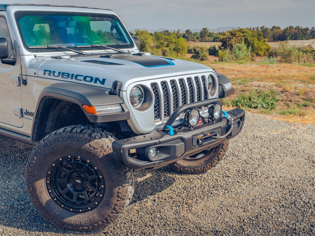 Rocktrix front brush 7.6" height - Compatible with 2018+ Jeep Wrangler JL, 2019+ Gladiator JT - Steel Bar Grille Guard for Steel Rubicon Bumper #size_7-inch-height