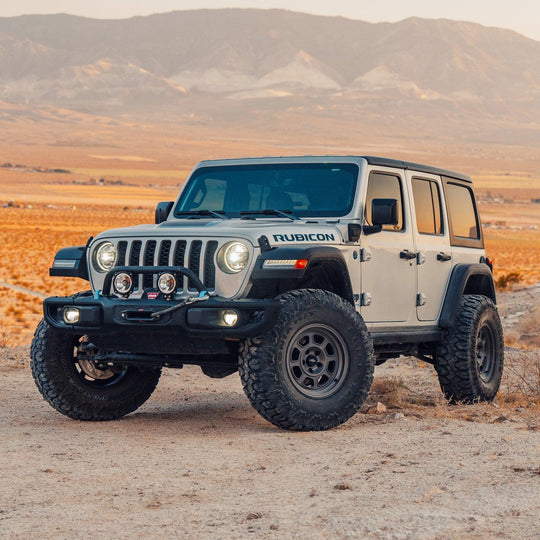 Rocktrix front brush 7.6" height - Compatible with 2018+ Jeep Wrangler JL, 2019+ Gladiator JT - Steel Bar Grille Guard for Steel Rubicon Bumper #size_7-inch-height