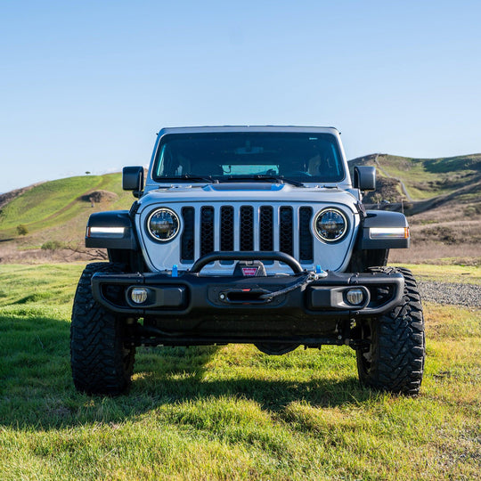 Rocktrix front brush 4.92" height - Compatible with 2018+ Jeep Wrangler JL, 2019+ Gladiator JT - Steel Bar Grille Guard for Steel Rubicon Bumper #size_5-inch-height