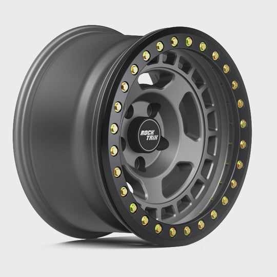 Rocktrix Offroad Wheels RT115BL Beadlock Matte Gunmetal 17x9 rim for Jeep