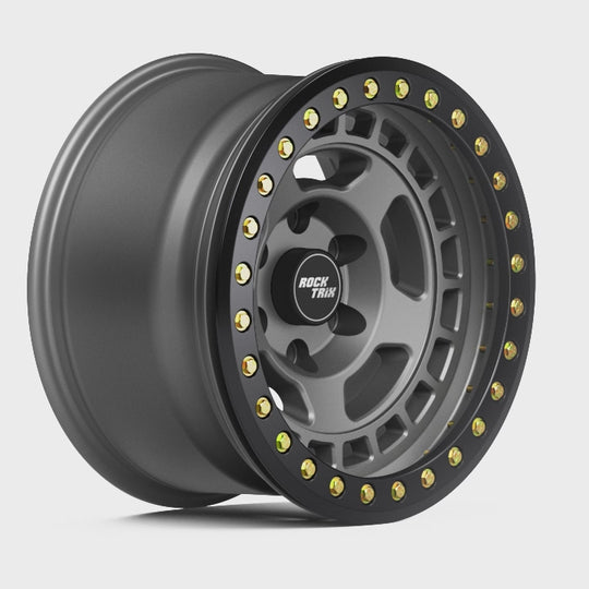 Rocktrix Offroad Wheels RT115BL Beadlock Matte Gunmetal 17x9 rim for Ford Toyota Lexus