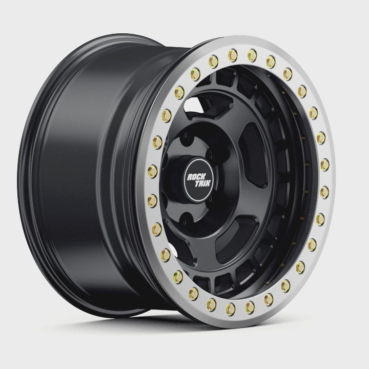 Rocktrix Offroad Wheels RT115BL Beadlock Matte Black 17x9 rim for Ford Toyota Lexus