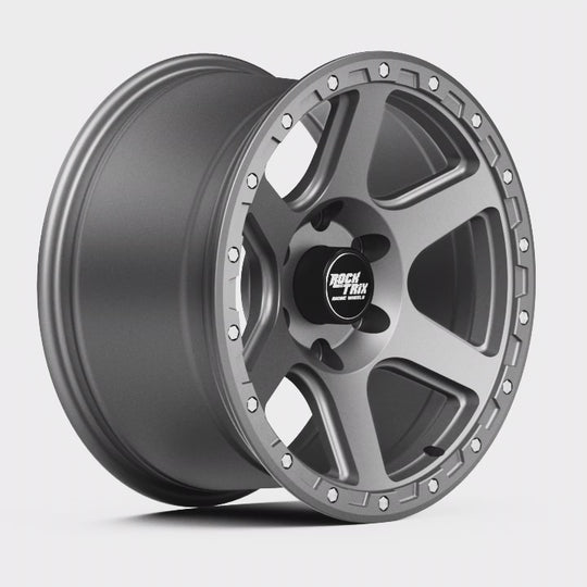 RockTrix RT112 Six Spoke Classic Wheel - Matte Gunmetal 6 lug holes