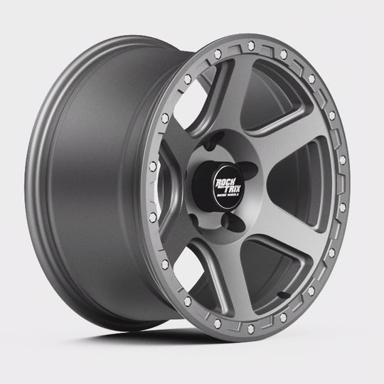 RockTrix RT112 Six Spoke Classic Wheel - Matte Gunmetal 5 lug holes