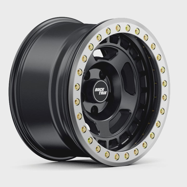 Rocktrix Offroad Wheels RT115BL Beadlock Matte Black 17x9 rim for Jeep