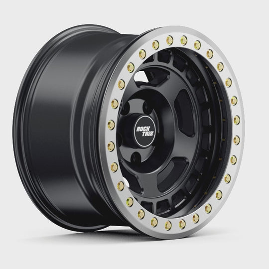 Rocktrix Offroad Wheels RT115BL Beadlock Matte Black 17x9 rim for Jeep