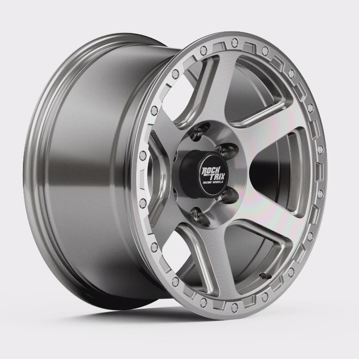 RockTrix RT112 Six Spoke Classic Wheel - Machined Silver 6 lug holes