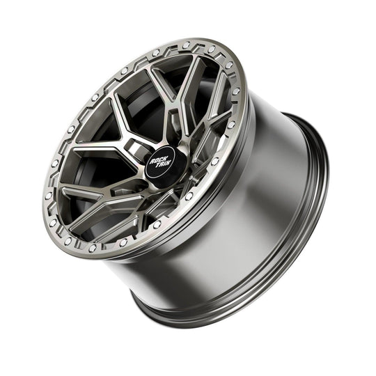 Rocktrix Offroad Wheels RT107 Machined Silver, 6x135 | 87.1 17x9, available in 18x9, 20x9 Gunmetal Gray Rims for Toyota Tacoma 4Runner, Ford F150 Bronco