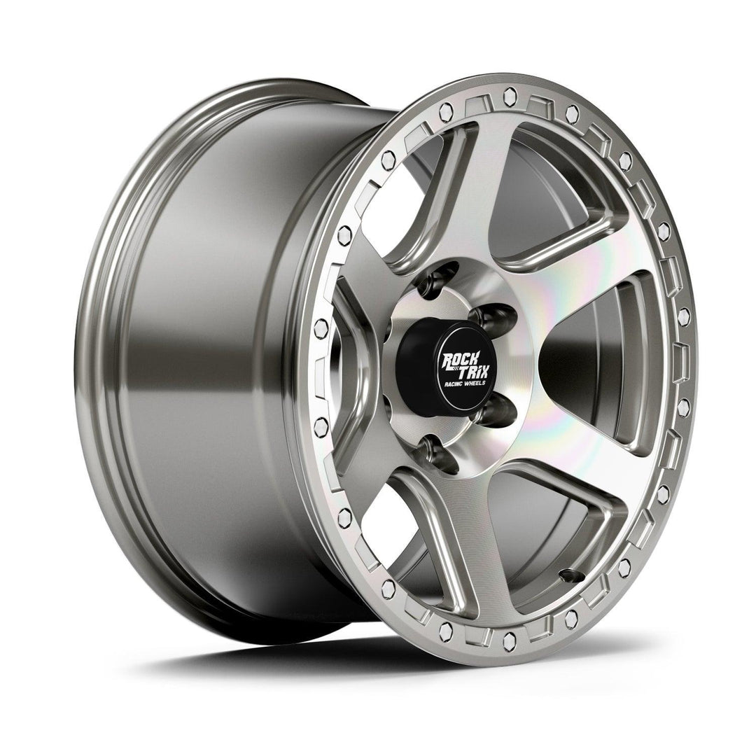 Rocktrix Offroad Wheels - RT112 - Six Spoke Classic - Matte Black / 5x127 | 71.5 / 17x9 | ET-12 (4.5") - Rims for Tacoma 4Runner F150 Bronco Wrangler Gladiator