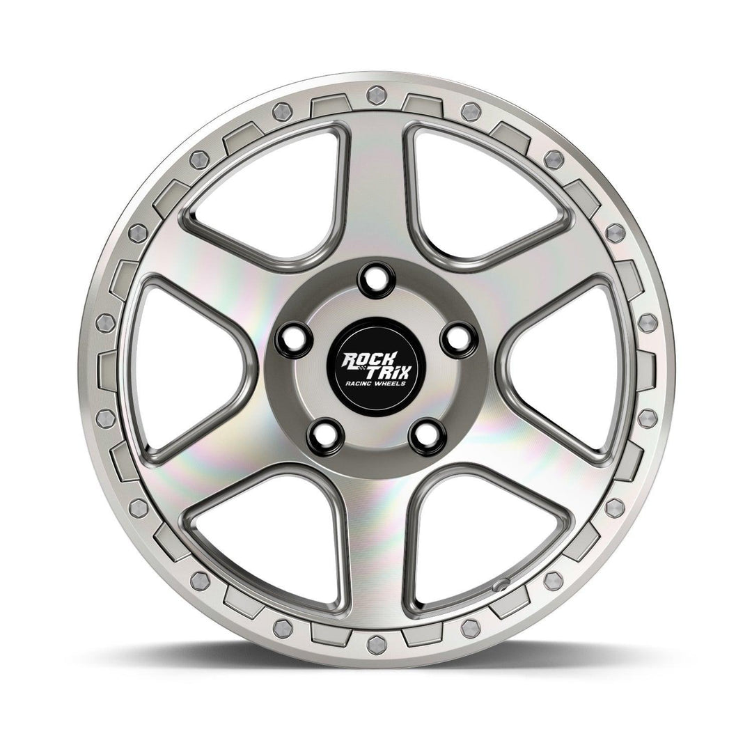 Rocktrix Offroad Wheels - RT112 - Six Spoke Classic - Matte Black / 5x127 | 71.5 / 17x9 | ET-12 (4.5") - Rims for Tacoma 4Runner F150 Bronco Wrangler Gladiator