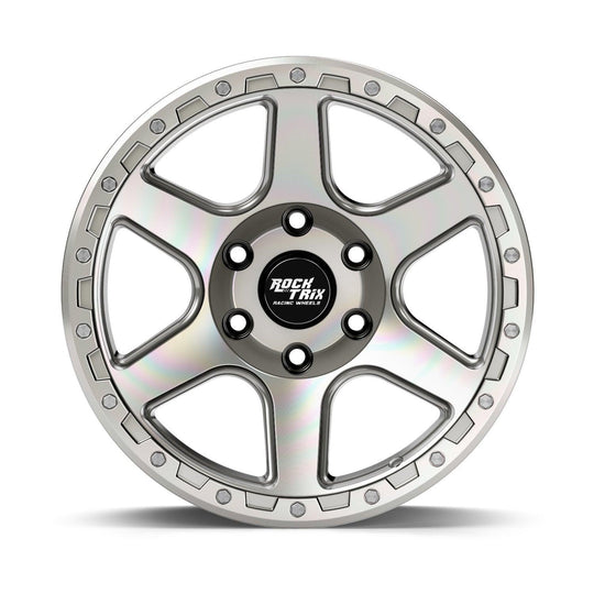 Rocktrix Offroad Wheels - RT112 - Six Spoke Classic - Matte Black / 5x127 | 71.5 / 17x9 | ET-12 (4.5") - Rims for Tacoma 4Runner F150 Bronco Wrangler Gladiator