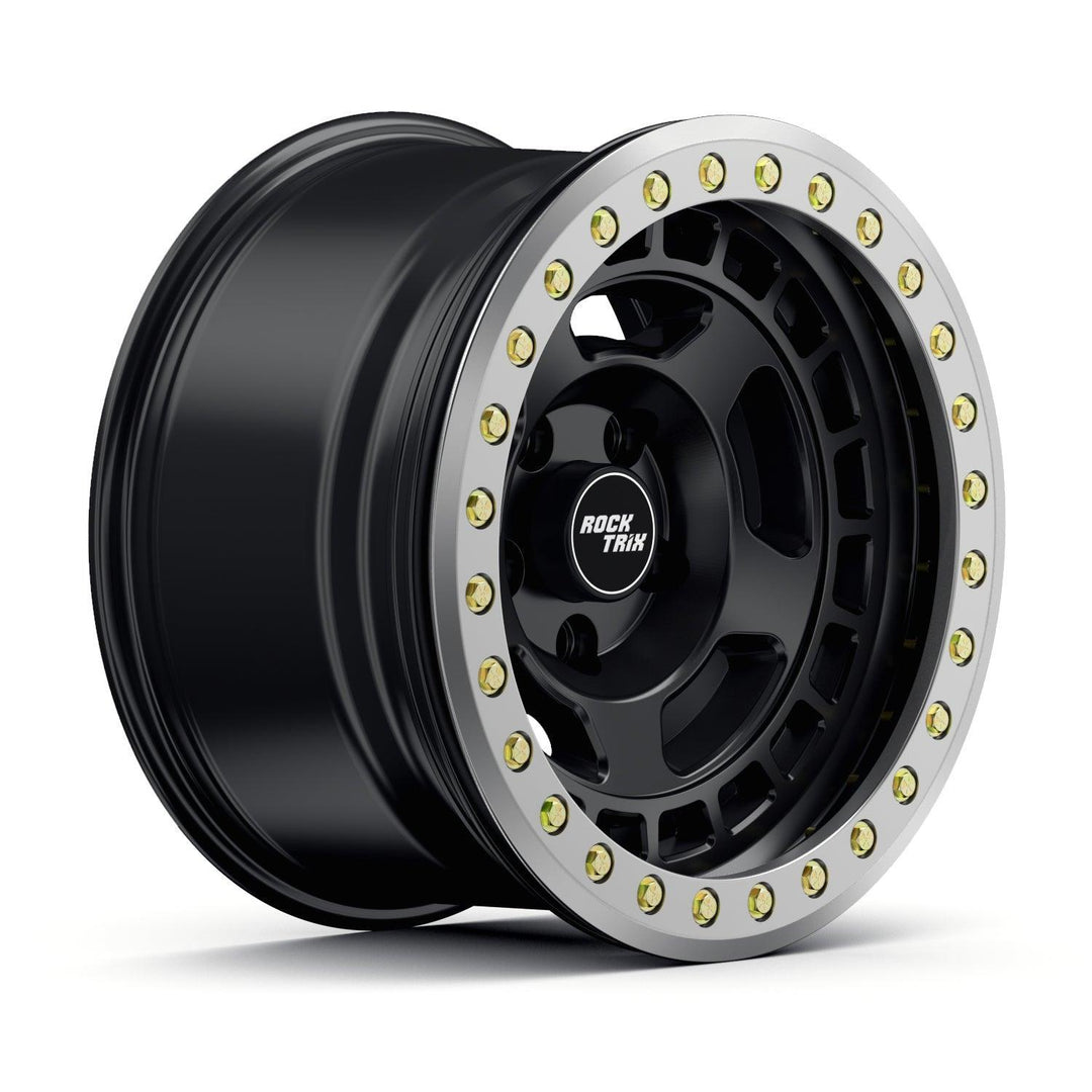 Rocktrix Offroad Wheel - RT115BL Beadlock 17x9 matte black rims for Jeep Ford Toyota Lexus.