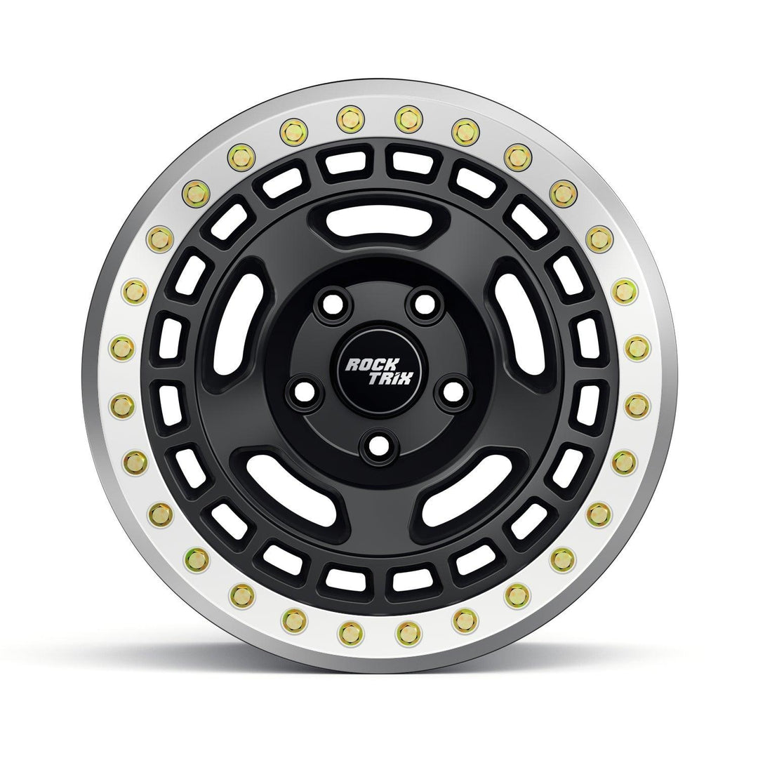 Rocktrix Offroad Wheel - RT115BL Beadlock 17x9 matte black rims for Jeep Ford Toyota Lexus.