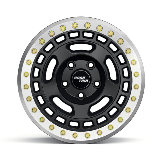 Rocktrix Offroad Wheel - RT115BL Beadlock 17x9 matte black rims for Jeep Ford Toyota Lexus.