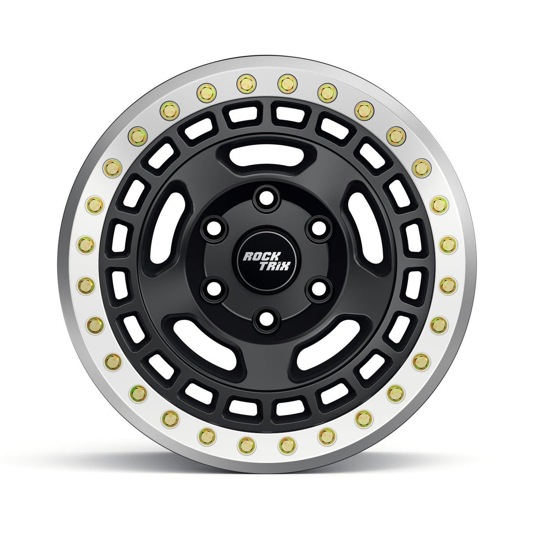 Rocktrix Offroad Wheel - RT115BL Beadlock 17x9 matte black rims for Jeep Ford Toyota Lexus.