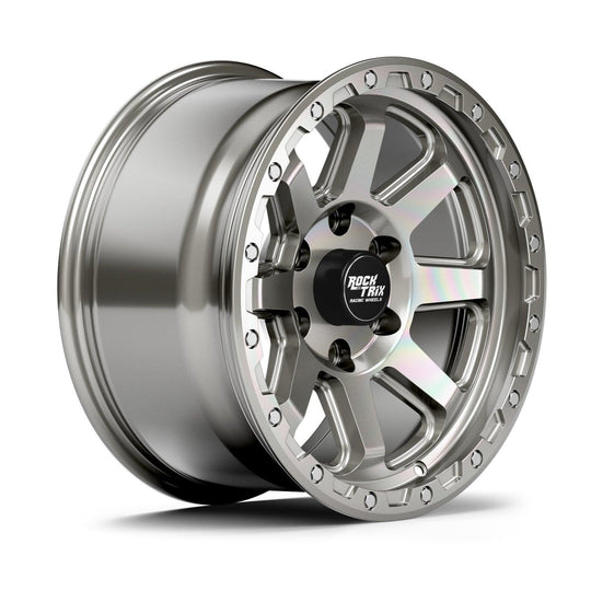 Rocktrix Offroad Wheel RT116 Machined Silver 17x9 rim. 5x127 for Jeep Wrangler JK JL Gladiator JT. 6x139.7 for Toyota Lexus