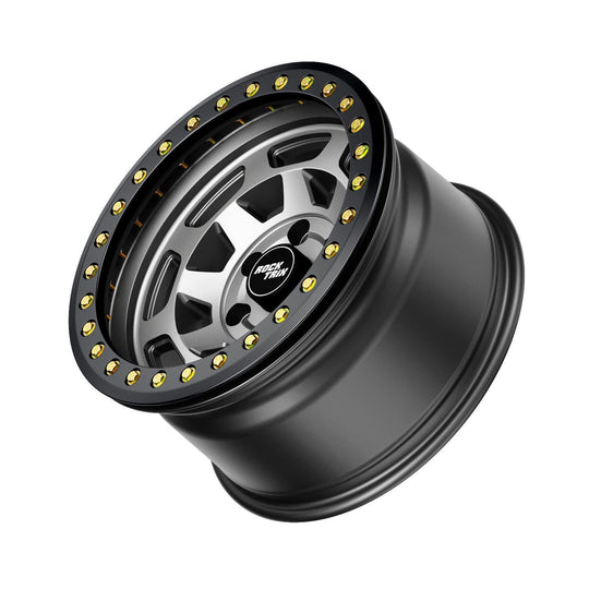 Rocktrix Offroad Wheels RT117BL Matte Gunmetal Beadlock rims - 6 lug holes