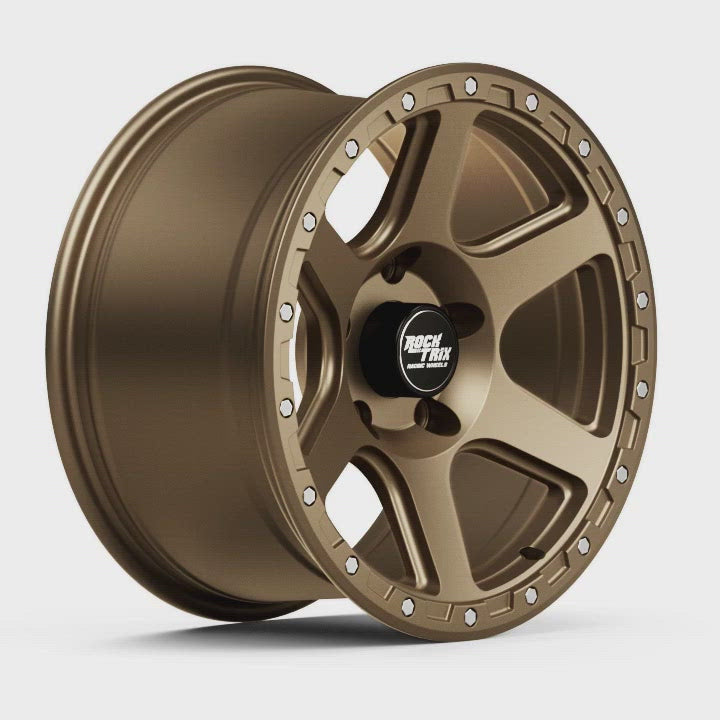 Rocktrix RT112 Matte Bronze 5 lug holesRockTrix RT112 Six Spoke Classic Wheel - Matte Bronze 5 lug holes