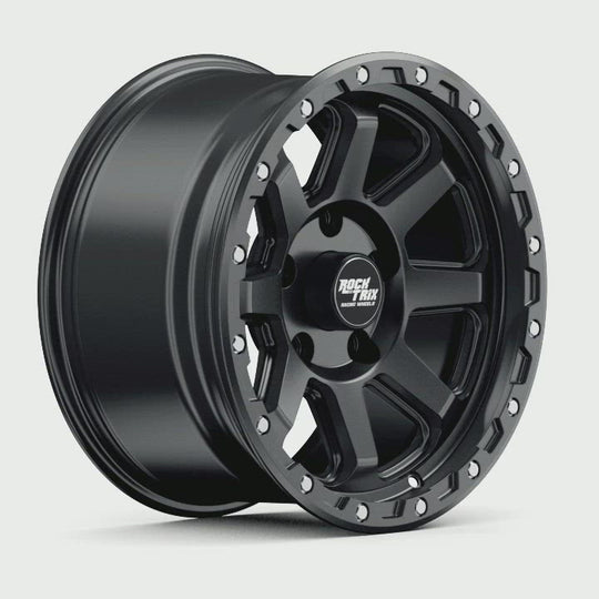 RockTrix RT116 Eight Straight Spokes Wheel - Matte Black 5 Lug Holes