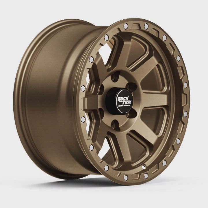RockTrix RT116 Eight Straight Spokes Wheel - Matte Bronze 6 Lug Holes