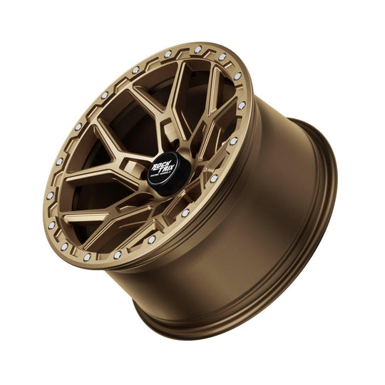 Rocktrix Offroad Wheels - RT107 Six Split Spoke Mesh - Matte Black / 6x135 | 87.1 (for Ford) / 17x9 | ET-12 (4.5") - Matte Bronze Rims for Tacoma 4Runner F150 Bronco