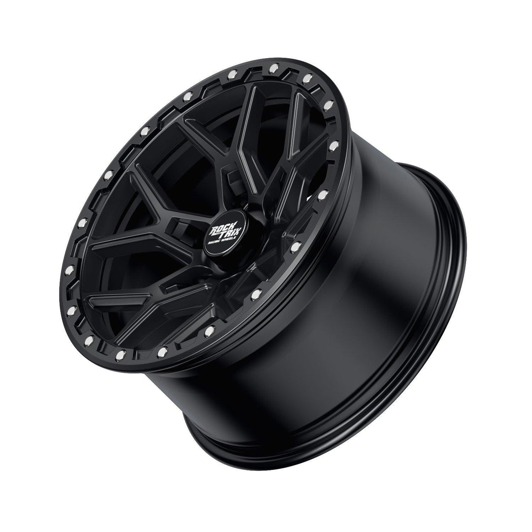 Rocktrix Offroad Wheels - RT107 Six Split Spoke Mesh - Matte Black / 6x135 | 87.1 (for Ford) / 17x9 | ET-12 (4.5") - Matte Black Rims for Tacoma 4Runner F150 Bronco