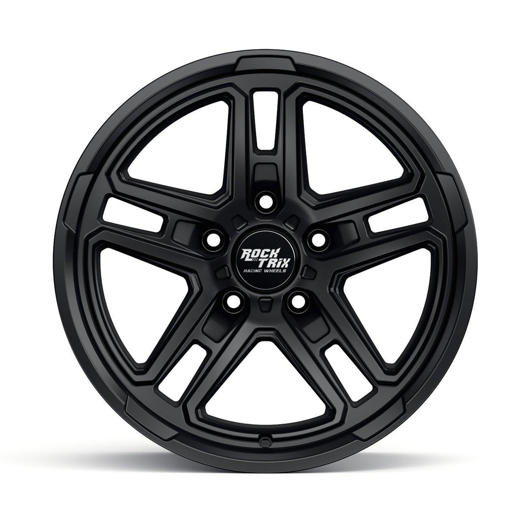 Rocktrix Offroad Wheels - RT108 - Five Dual Spoke - Matte Black / 5x127 | 71.5 / 17x9 | ET-12 (4.5") - Matte Black Rims for Jeep Wrangler