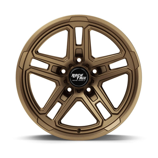 Rocktrix Offroad Wheels - RT108 - Five Dual Spoke - Matte Black / 5x127 | 71.5 / 17x9 | ET-12 (4.5") - Matte Bronze Rims for Jeep Wrangler Gladiator