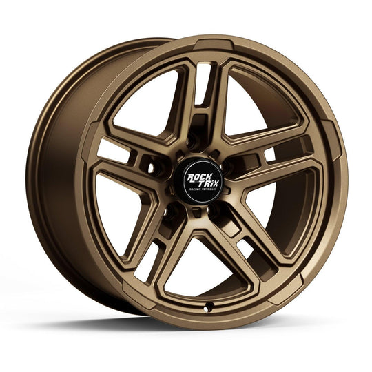Rocktrix Offroad Wheels - RT108 - Five Dual Spoke - Matte Bronze / 5x127 | 71.5 / 17x9 | ET-12 (4.5") - Matte Bronze Rims for Jeep Wrangler Gladiator