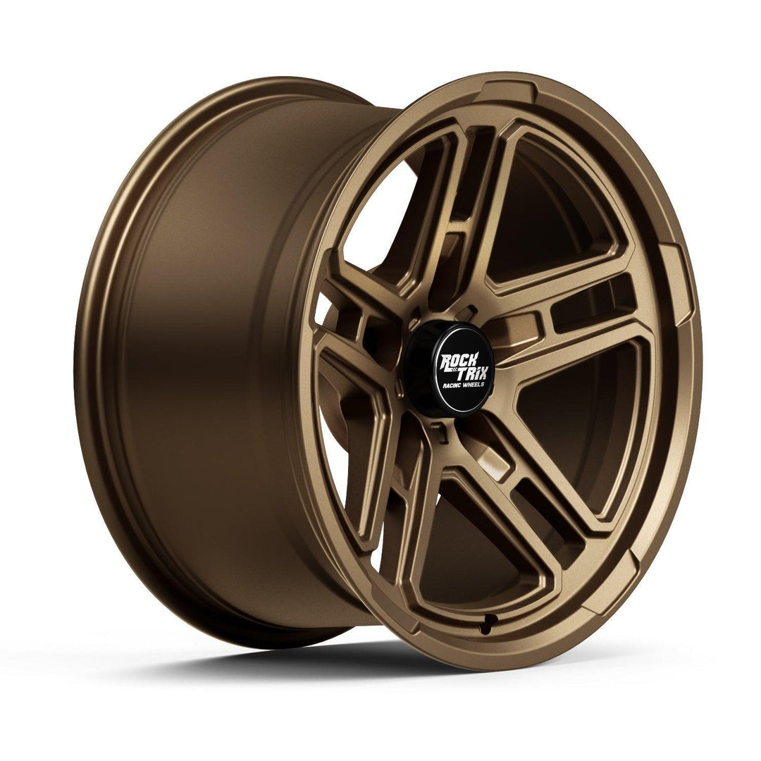 Rocktrix Offroad Wheels - RT108 - Five Dual Spoke - Matte Black / 5x127 | 71.5 / 17x9 | ET-12 (4.5") - Matte Bronze Rims for Jeep Wrangler Gladiator