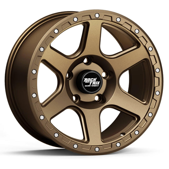 Rocktrix Offroad Wheels - RT112 - Six Spoke Classic - Matte Bronze / 5x127 | 71.5 / 17x9 | ET-12 (4.5") - Rims for Tacoma 4Runner F150 Bronco Wrangler Gladiator