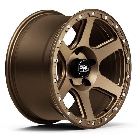 Rocktrix Offroad Wheels - RT112 - Six Spoke Classic - Matte Black / 5x127 | 71.5 / 17x9 | ET-12 (4.5") - Rims for Tacoma 4Runner F150 Bronco Wrangler Gladiator