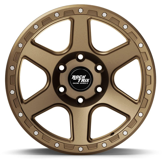 Rocktrix Offroad Wheels - RT112 - Six Spoke Classic - Matte Black / 5x127 | 71.5 / 17x9 | ET-12 (4.5") - Rims for Tacoma 4Runner F150 Bronco Wrangler Gladiator