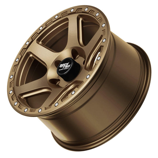 Rocktrix Offroad Wheels - RT112 - Six Spoke Classic - Matte Black / 5x127 | 71.5 / 17x9 | ET-12 (4.5") - Rims for Tacoma 4Runner F150 Bronco Wrangler Gladiator