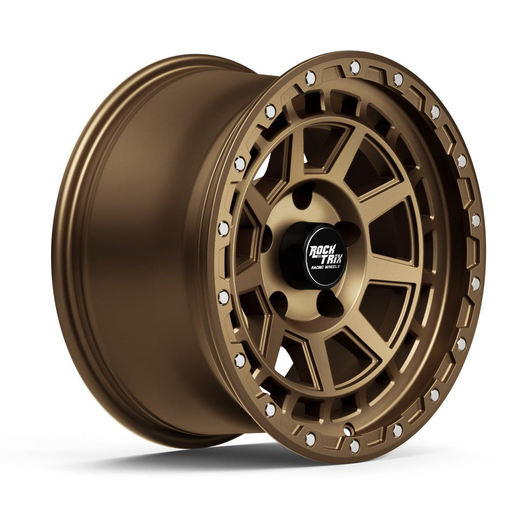 Rocktrix Offroad Wheels - RT114 - 9 Flat Spokes - Matte Black / 5x127 | 71.5 / 17x9 ET-12 (4.5") - Rims for Tacoma 4Runner F150 Bronco Wrangler Gladiator