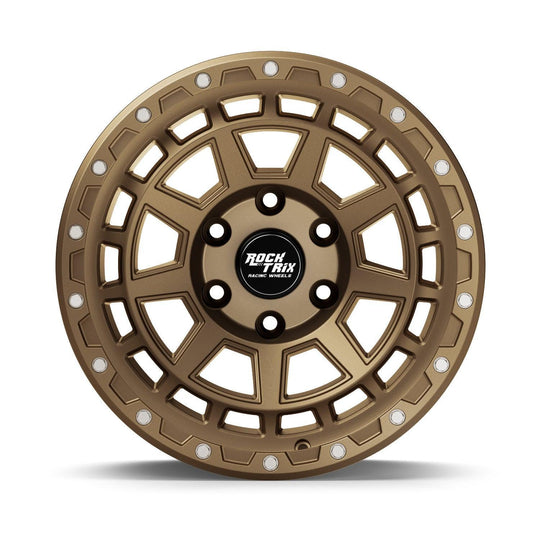 Rocktrix Offroad Wheels - RT114 - 9 Flat Spokes - Matte Bronze / 5x127 | 71.5 / 17x9 ET-12 (4.5") - Rims for Tacoma 4Runner F150 Bronco Wrangler Gladiator