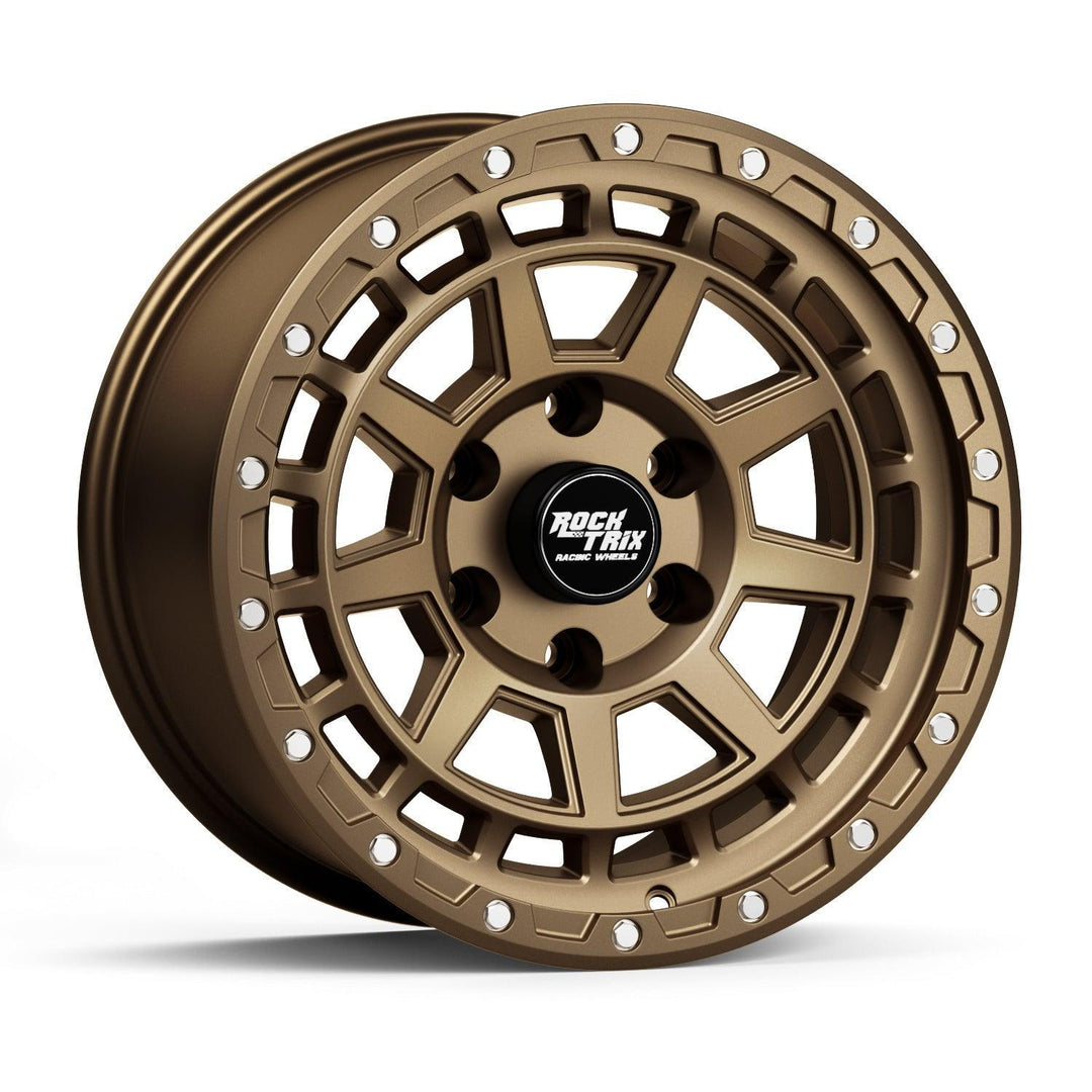 Rocktrix Offroad Wheels - RT114 - 9 Flat Spokes - Matte Bronze / 6x135 | 87.1 / 17x9 ET-12 (4.5") - Rims for Tacoma 4Runner F150 Bronco Wrangler Gladiator