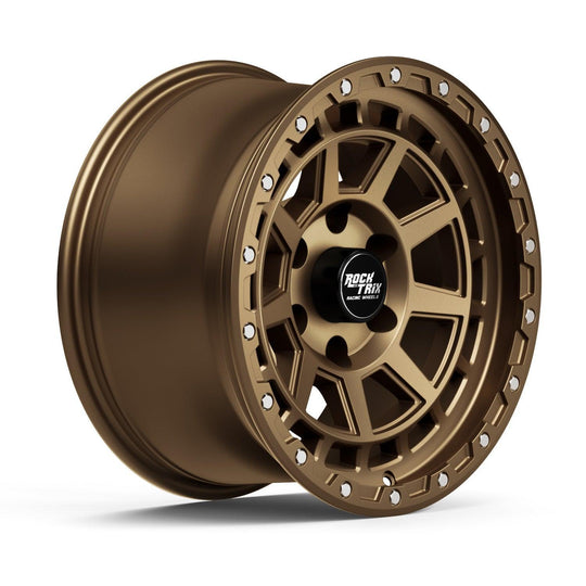 Rocktrix Offroad Wheels - RT114 - 9 Flat Spokes - Matte Bronze / 5x127 | 71.5 / 17x9 ET-12 (4.5") - Rims for Tacoma 4Runner F150 Bronco Wrangler Gladiator
