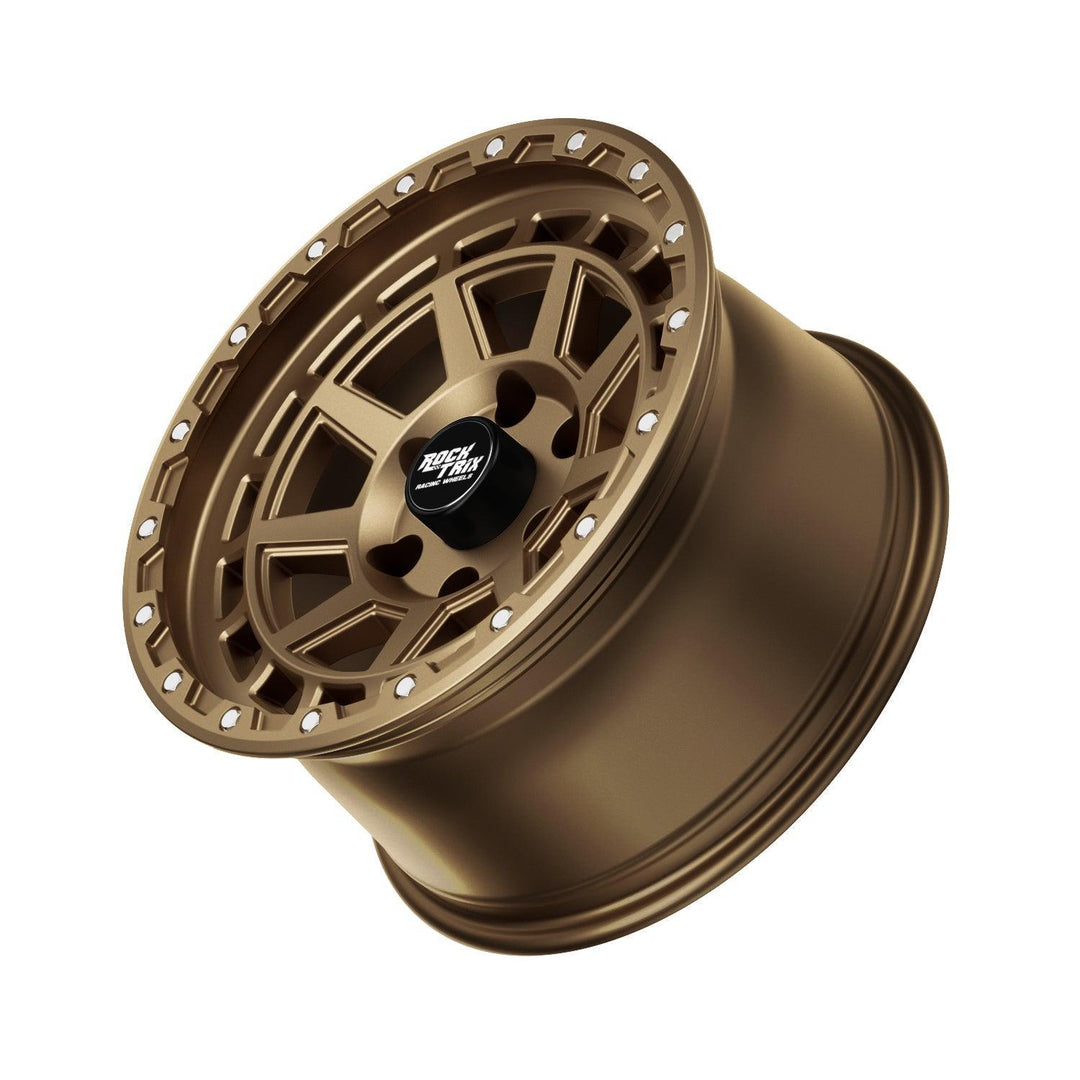 Rocktrix Offroad Wheels - RT114 - 9 Flat Spokes - Matte Bronze Rims for Tacoma 4Runner F150 Bronco Wrangler Gladiator