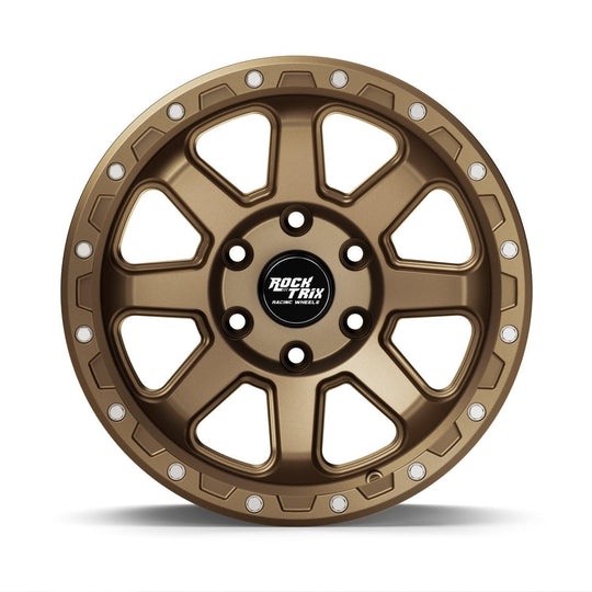 Rocktrix Offroad Wheels - RT116 - 8 Straight Spoke - Matte Black / 5x127 | 71.5 / 17x9 ET-12 (4.5") - Rims for Tacoma 4Runner F150 Bronco Wrangler Gladiator