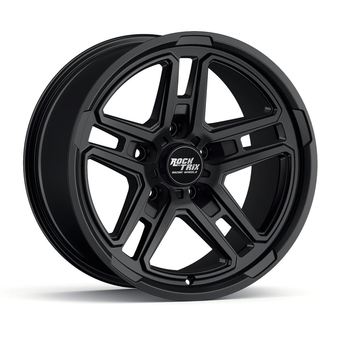 Rocktrix Offroad Wheels - RT108 - Five Dual Spoke - Matte Black / 5x127 | 71.5 / 17x9 | ET-12 (4.5") - Matte Black Rims for Jeep Wrangler