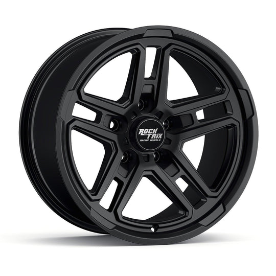 Rocktrix Offroad Wheels - RT108 - Five Dual Spoke - Matte Black / 5x127 | 71.5 / 17x9 | ET-12 (4.5") - Matte Black Rims for Jeep Wrangler