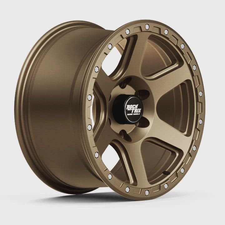 RockTrix RT112 Six Spoke Classic Wheel - Matte Bronze 6 lug holes