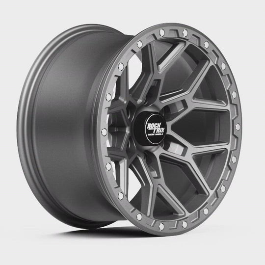 Rocktrix RT107 Wheel - Matte Gunmetal 6 lug holes