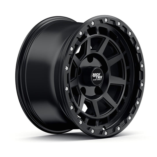 Rocktrix Offroad Wheels - RT114 - 9 Flat Spokes - Matte Black / 5x127 | 71.5 / 17x9 ET-12 (4.5") - Rims for Tacoma 4Runner F150 Bronco Wrangler Gladiator