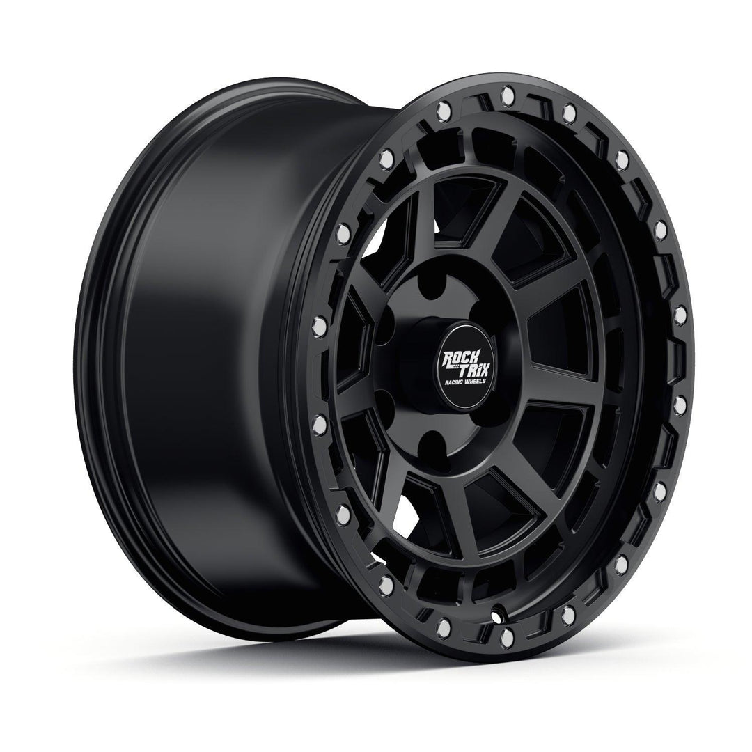Rocktrix Offroad Wheels - RT114 - 9 Flat Spokes - Matte Black Rims for Tacoma 4Runner F150 Bronco Wrangler Gladiator